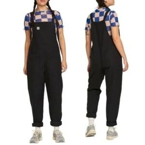 Lucy & Yak Black Organic Cotton Canvas Tie Strap Dungarees Overalls US 14R 18R
